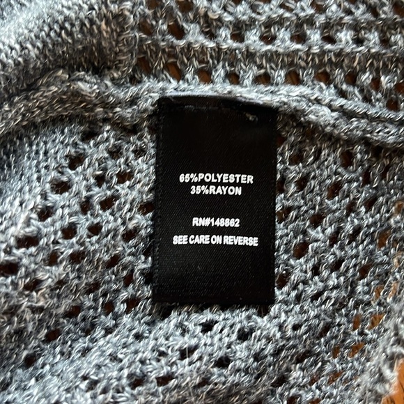 Torrid Cardigan Crochet Trim Cascade Front Size 00 M/L Heather Gray Long Sleeves - Picture 11 of 14